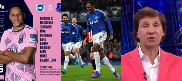 Yerry Mina volvió a ser titular con Everton luego de varios meses sin minutos
