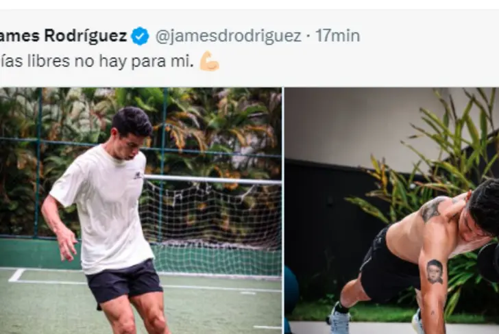 James Rodríguez mostrando su trabajo para volver a jugar con Sao Paulo&nbsp;