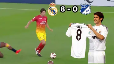   A Kaká le jugaron sucio por estos días. Foto de Kaká tomada de Twitter @realmadrid, captura de pantalla de Giralt en Twitter, logos Wikipe