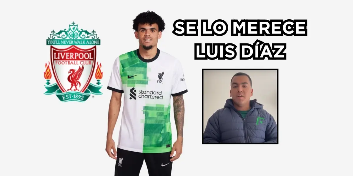 Algo que merece Lucho en el Liverpool. Foto de Díaz y logo tomados de Liverpool Web Site, foto de Romero de El Futbolero Colombia YouTube.