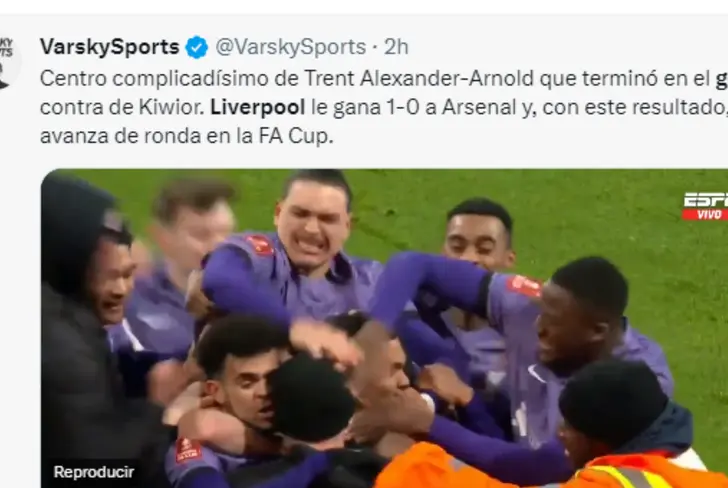 La celebración de Luis Díaz junto a sus compañeros en gol de Liverpool vs Arsenal