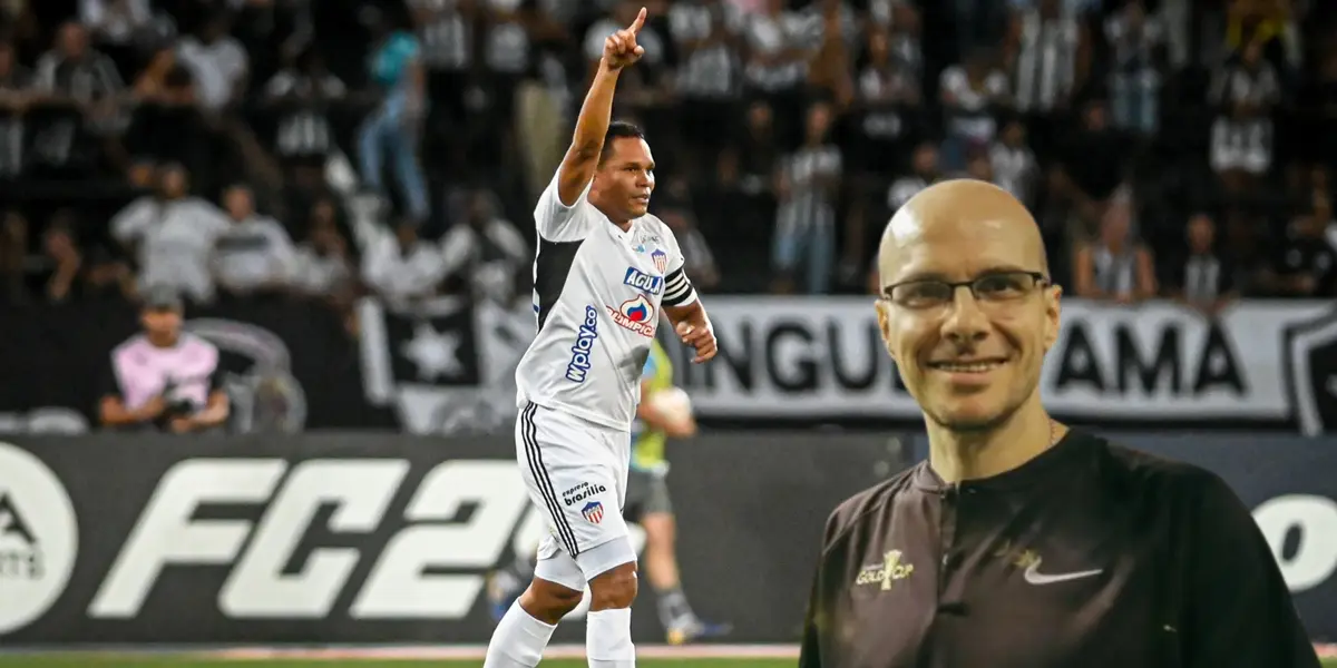Carlos Bacca con la camiseta de Junior, celebrando ante Botafogo. FOTO: Conmebol 