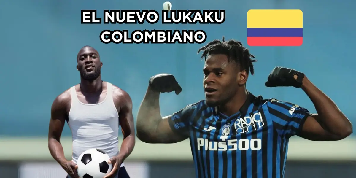   El nuevo Lukaku Colombiano. Foto de Duván en Noticias Caracol, foto de Lukaku de Diario Marca y bandera Flaticon. 