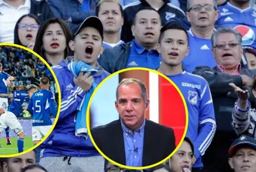 El periodista hizo un duro comentario sobre la hinchada azul que venía de acompañar al equipo ante Boyacá Chicó