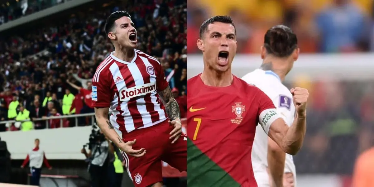 James Rodríguez sorprendió en Grecia al anotar un doblete al estilo de Cristiano Ronaldo y ha acaparado la atención de los medios en ese país.