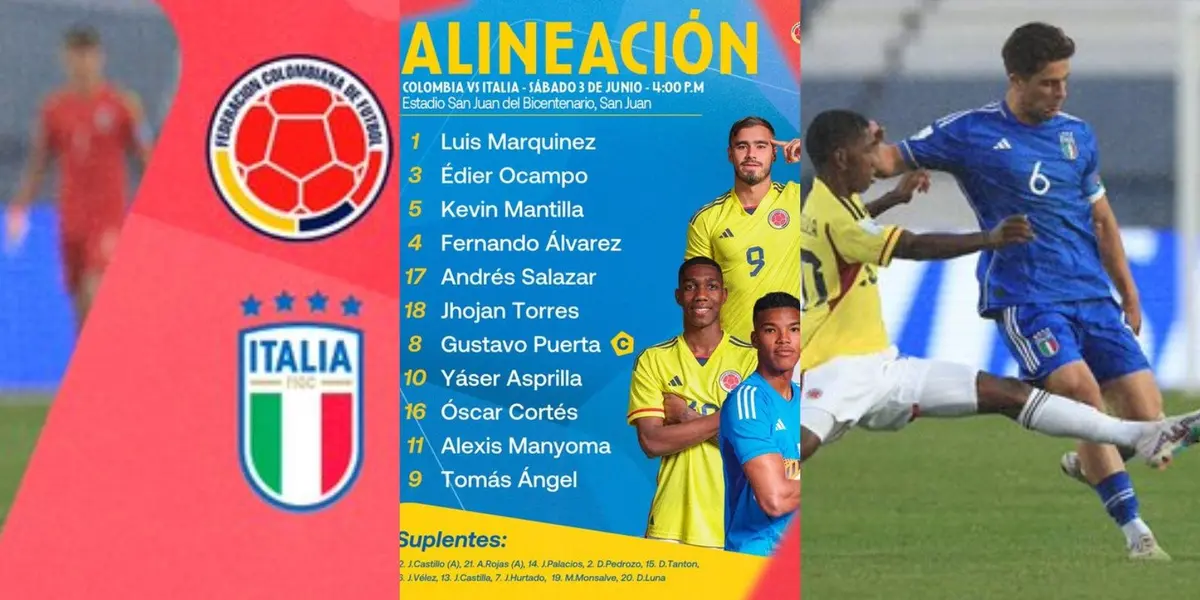La Selección Colombia Sub 20 tuvo dos jugadores que arrugaron contra la Selección Italia Sub 20.