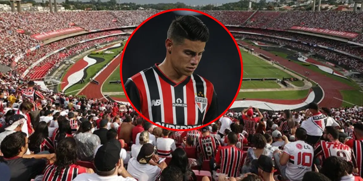 Los hinchas de Sao Paulo en el estadio 