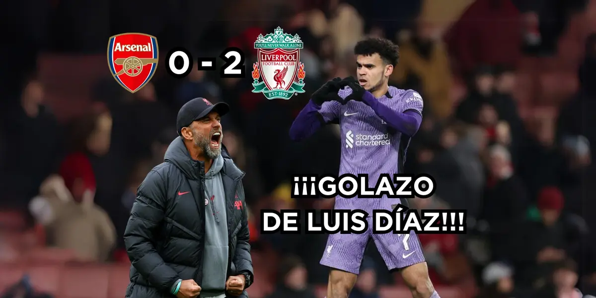   Luis Díaz anotó un golazo en el partido entre Liverpool contra Arsenal, Klopp reaccionó.
