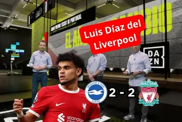 Luis Díaz elogiado desde España en el partido del Liverpool contra Brighton.