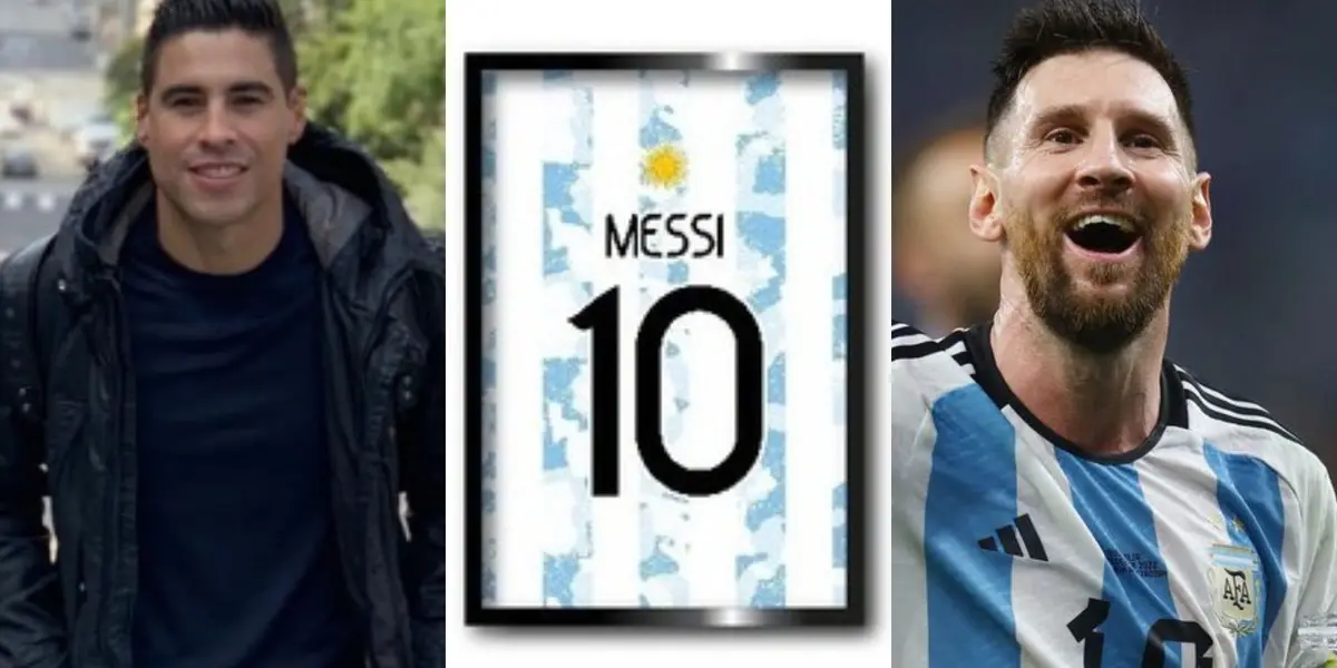 Mao Molina tiene la camiseta de Lionel Messi y la ubicó en su museo donde tiene una colección especial de prendas de varias figuras.