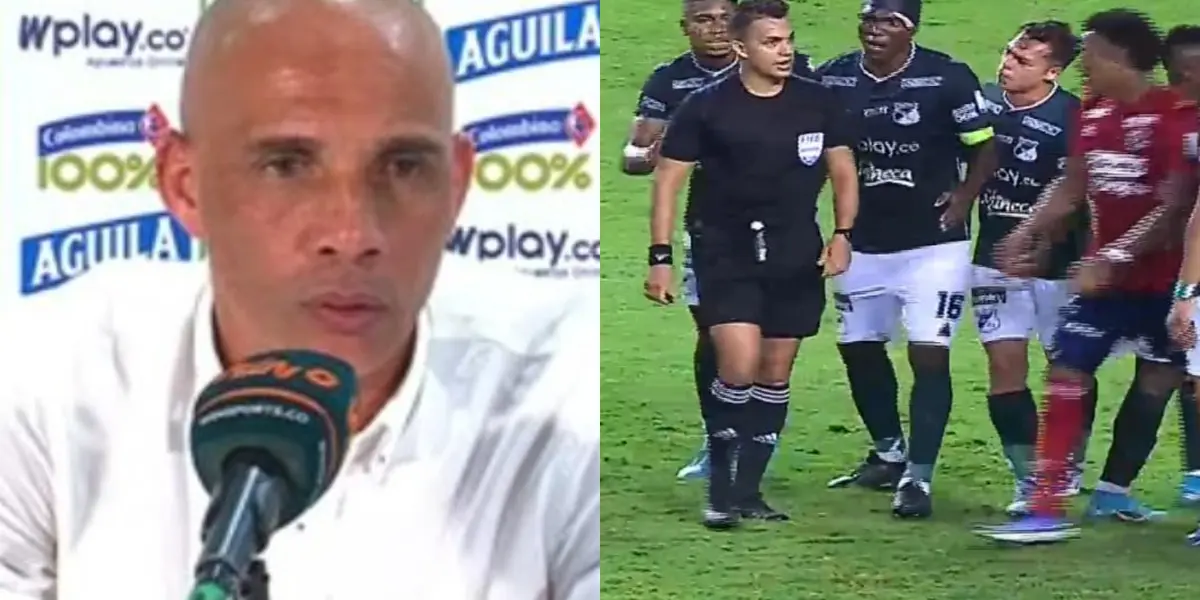 Mayer Candelo en rueda de prensa mandó un mensaje sobre el árbitro del partido entre Deportivo Cali y Deportivo Independiente Medellín. 