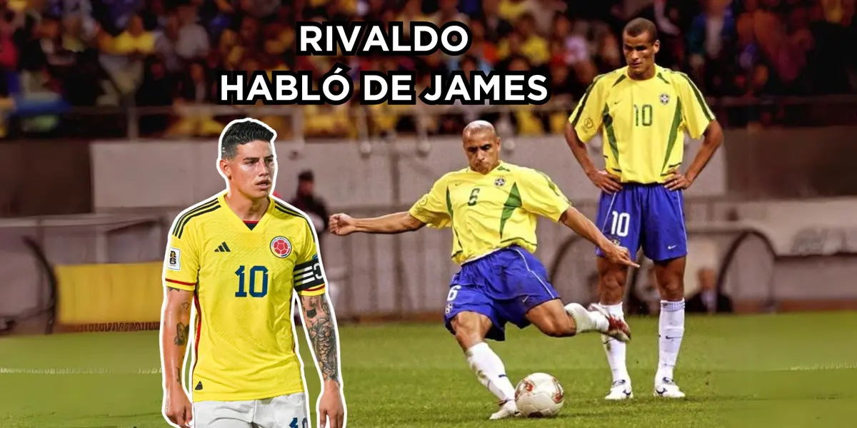 Rivaldo habló de James. Foto de James tomada de Twitter @jamesdrodriguez, foto de Rivaldo de Instagram @rivaldo.