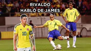 Rivaldo habló de James. Foto de James tomada de Twitter @jamesdrodriguez, foto de Rivaldo de Instagram @rivaldo.