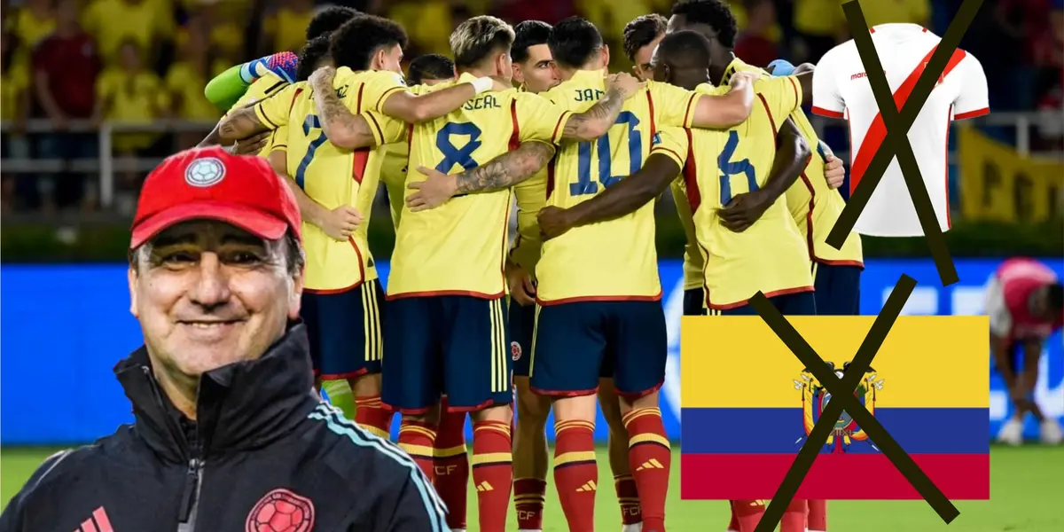 Selección Colombia reunida en la cancha 