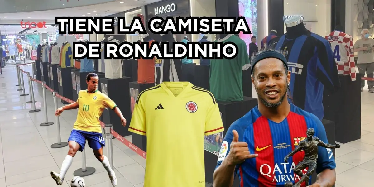 Un jugador colombiano llegó a intercambiar camiseta con el crack Ronaldinho y la tiene en su museo personal.