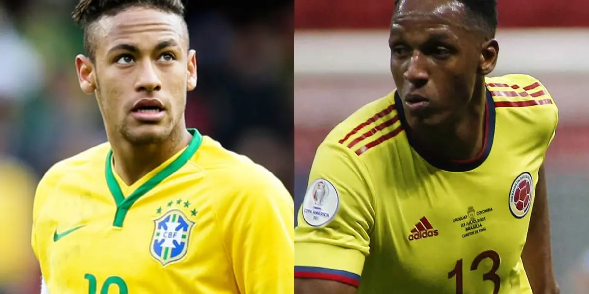 Yerry Mina y Neymar sostuvieron una fuerte discusión en la pasada Copa América de Brasil 2021 y este juego que tendrán en Barranquilla será la ocasión perfecta para revivir el conflicto entre ambos. 