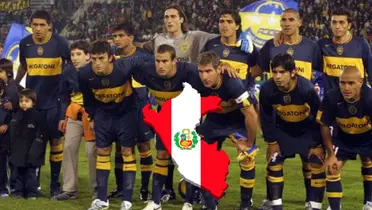 Boca en 2007 junto a la bandera de Perú.