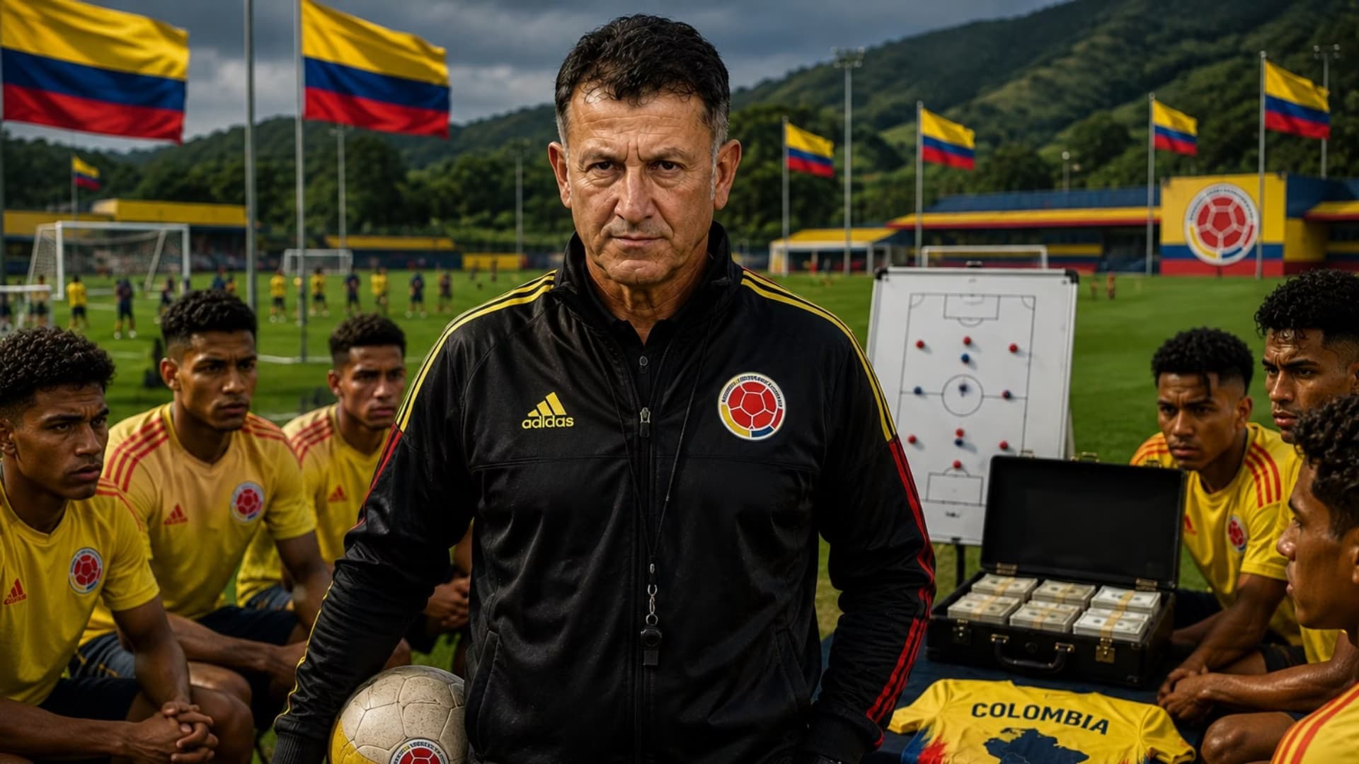 Juan Carlos Osorio con juveniles de Colombia