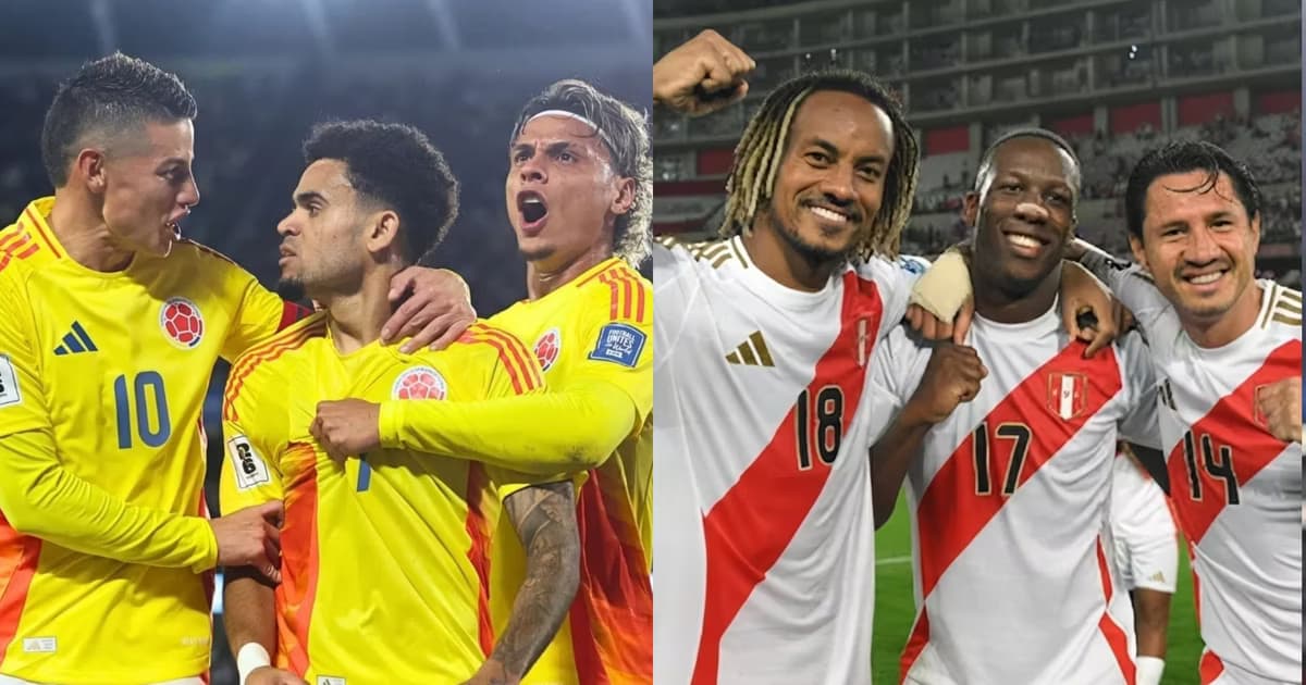 La selección de Colombia y de Perú