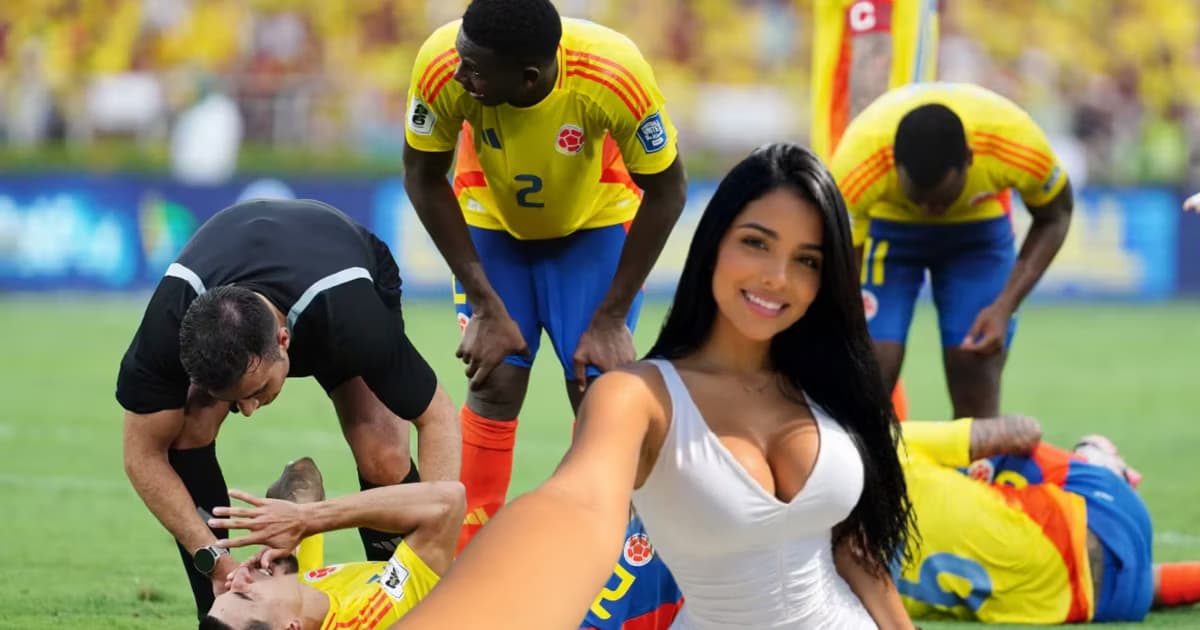 La selección Colombia en el suelo
