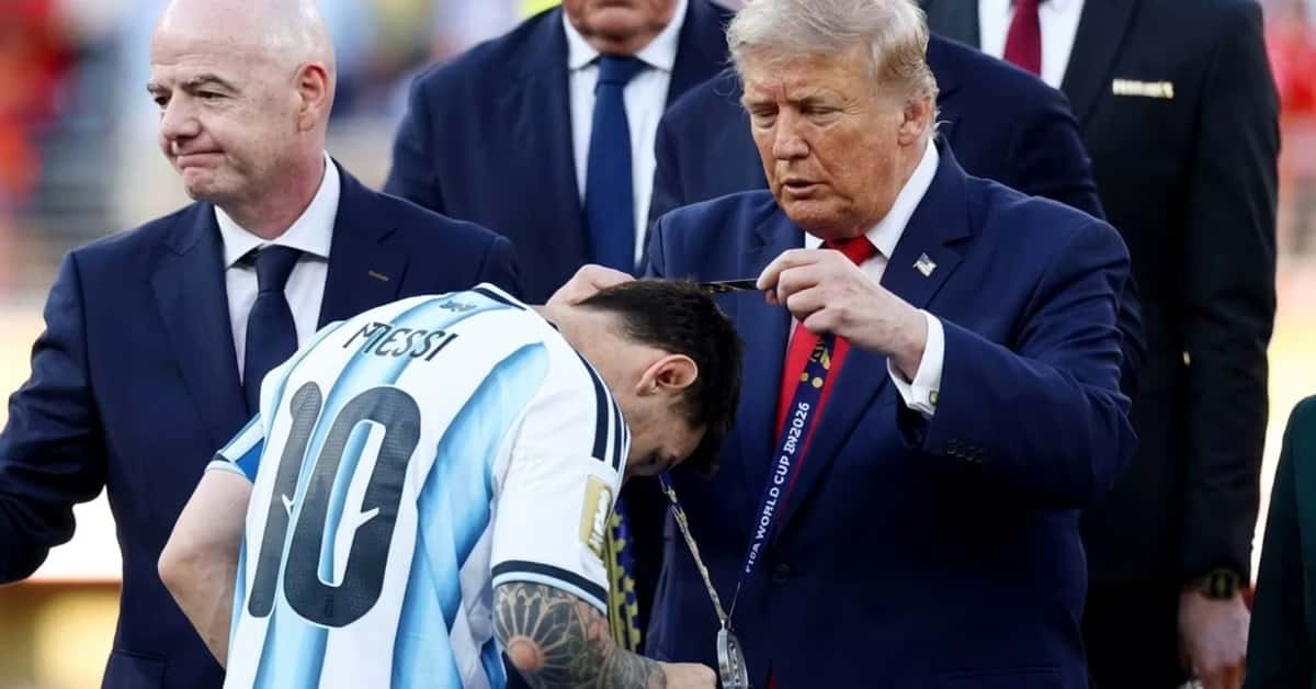 Trump y Lionel Messi en la final del mundial