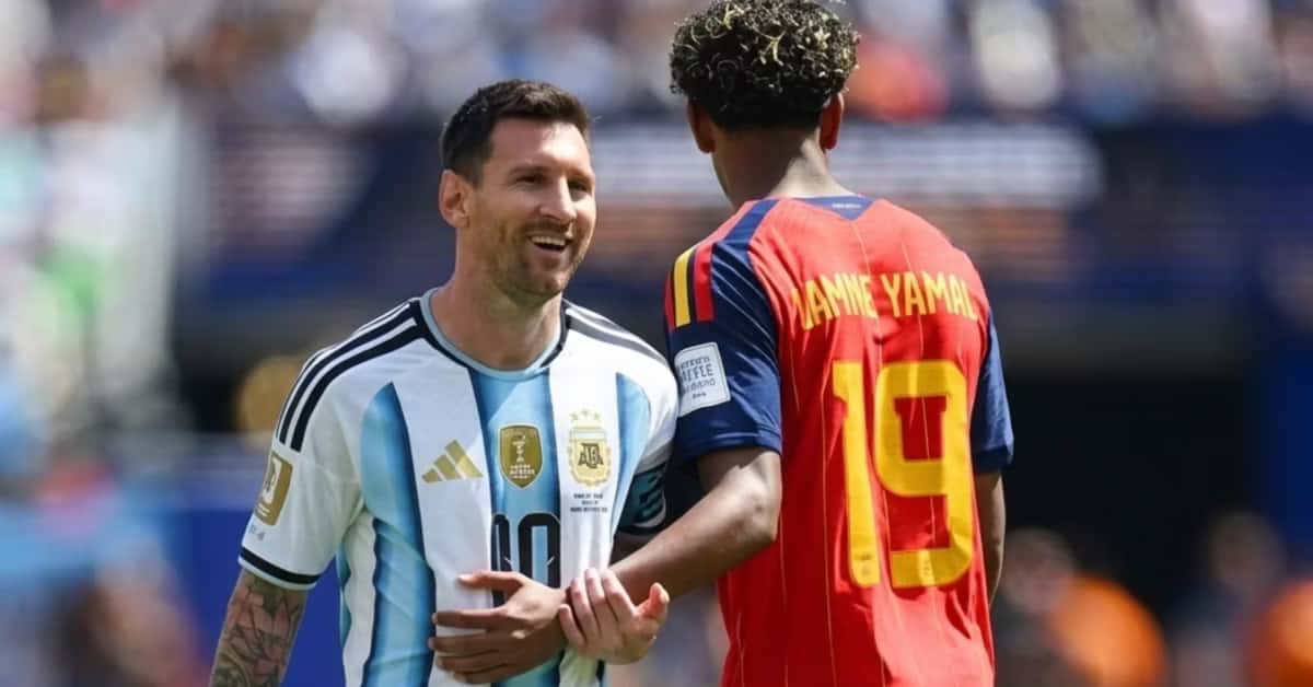 Lionel Messi y Lamine Yamal en la final del mundial