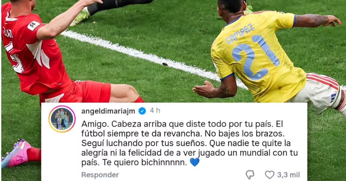El mensaje de apoyo de Di Maria a Jaminton Capaz tras las amenazas “Vamo arriba mi negro te amo”