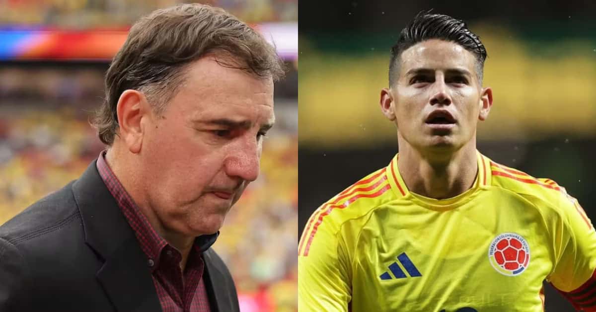 Néstor Lorenzo y James Rodríguez con Colombia