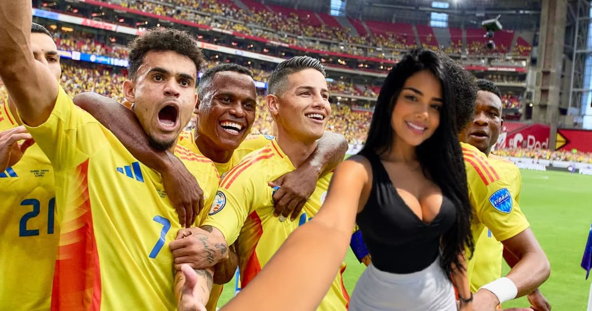La selección Colombia festejando un gol