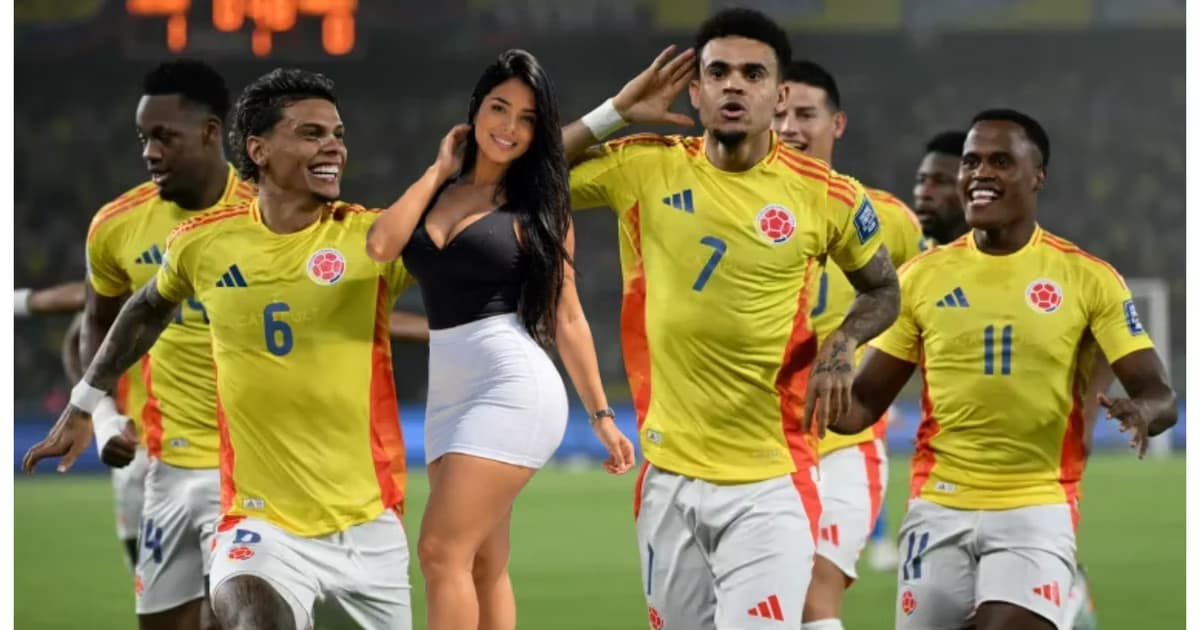 La selección Colombia festejando un gol
