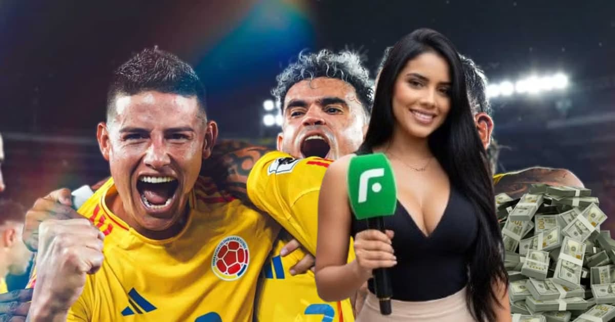 James Rodríguez y Luis Díaz festejando