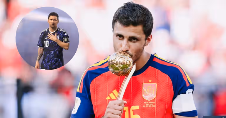 Mientras Rodri recibía el premio al mejor jugador, el estadio comenzó a corear el nombre de Messi