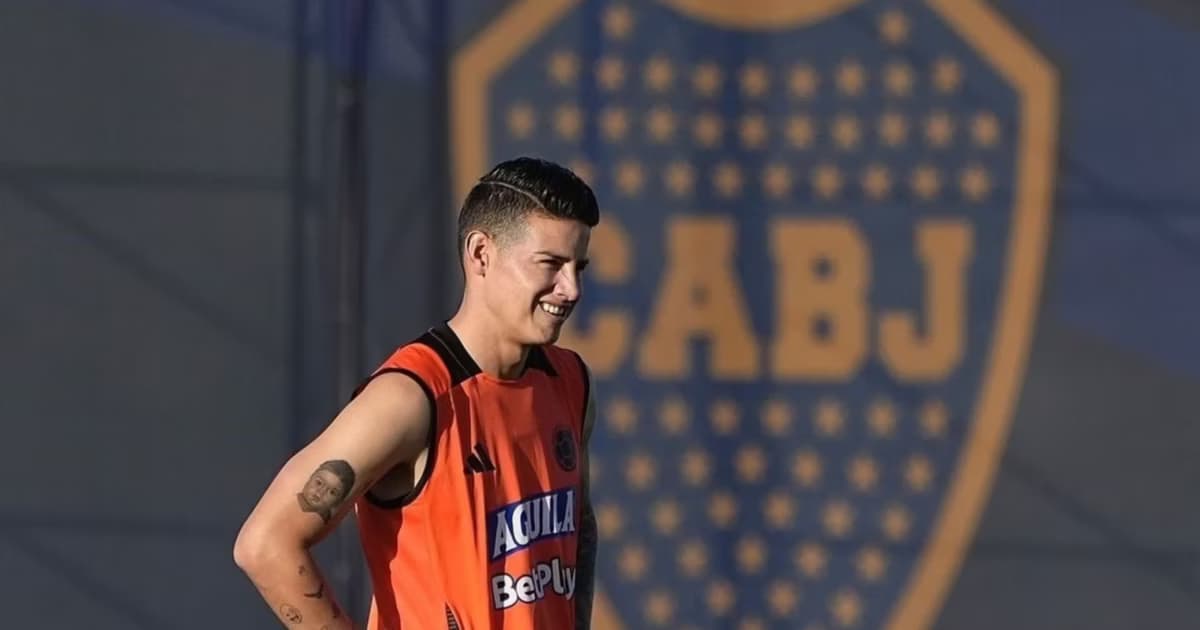 James Rodríguez entrenando en el predio de Boca Juniors