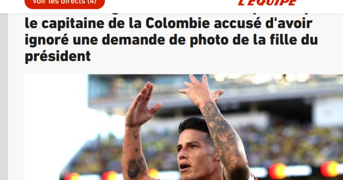 L'ÉQUIPE y su reacción tras la polémica de James y la hija del presidente