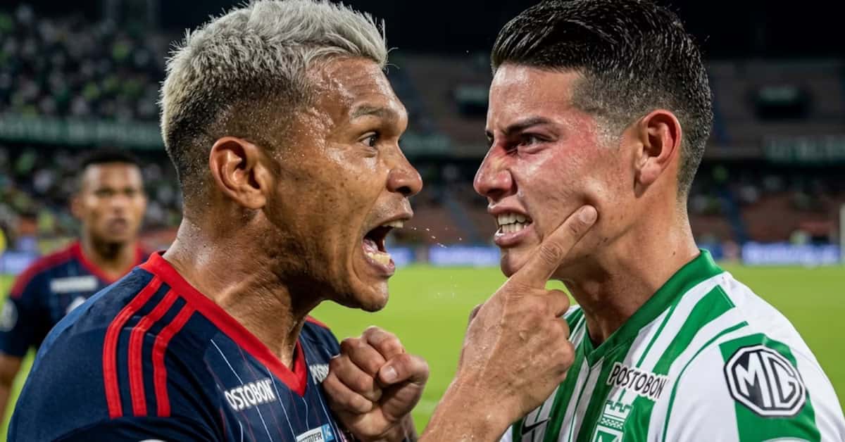 El motivo detrás del cruce entre James Rodríguez y Teófilo Gutiérrez en el Nacional vs. Junior
