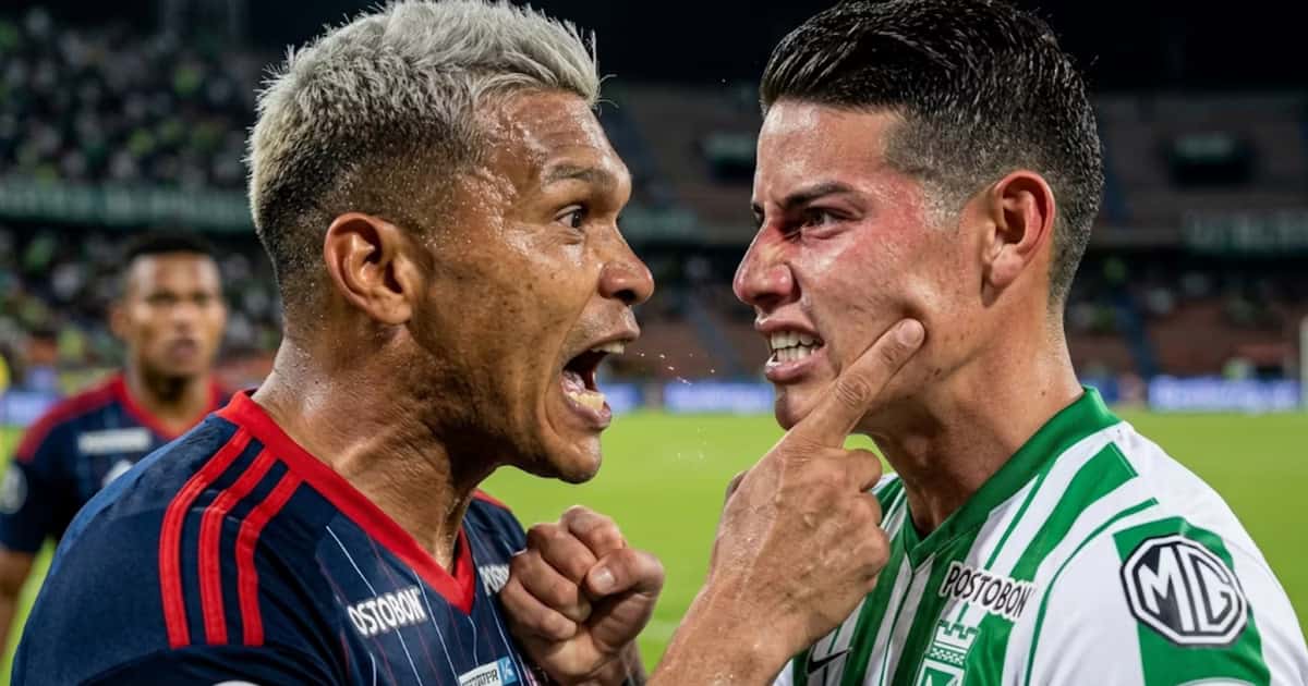 El motivo detrás del cruce entre James Rodríguez y Teófilo Gutiérrez en el Nacional vs. Junior