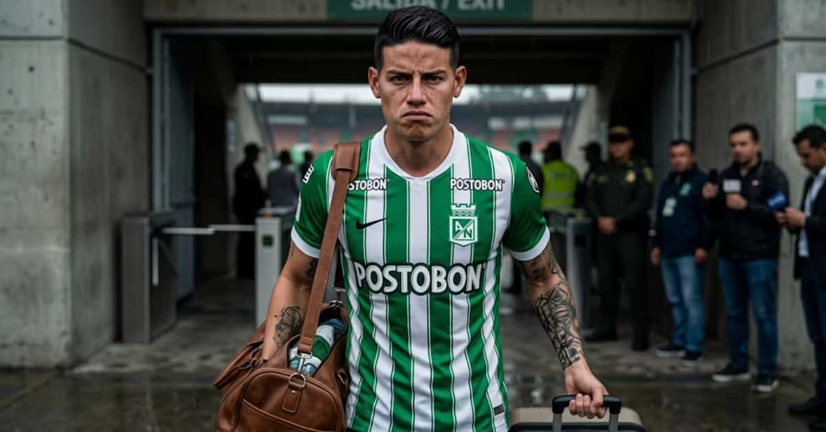 James Rodríguez abandonó molesto el estadio de Itagüí tras el 0-0 de Atlético Nacional ante Tolima