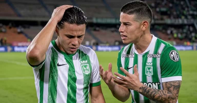 James quedó disgustado con Kevin Parra tras la gran falla en la derrota de Nacional 0-1 con Cúcuta