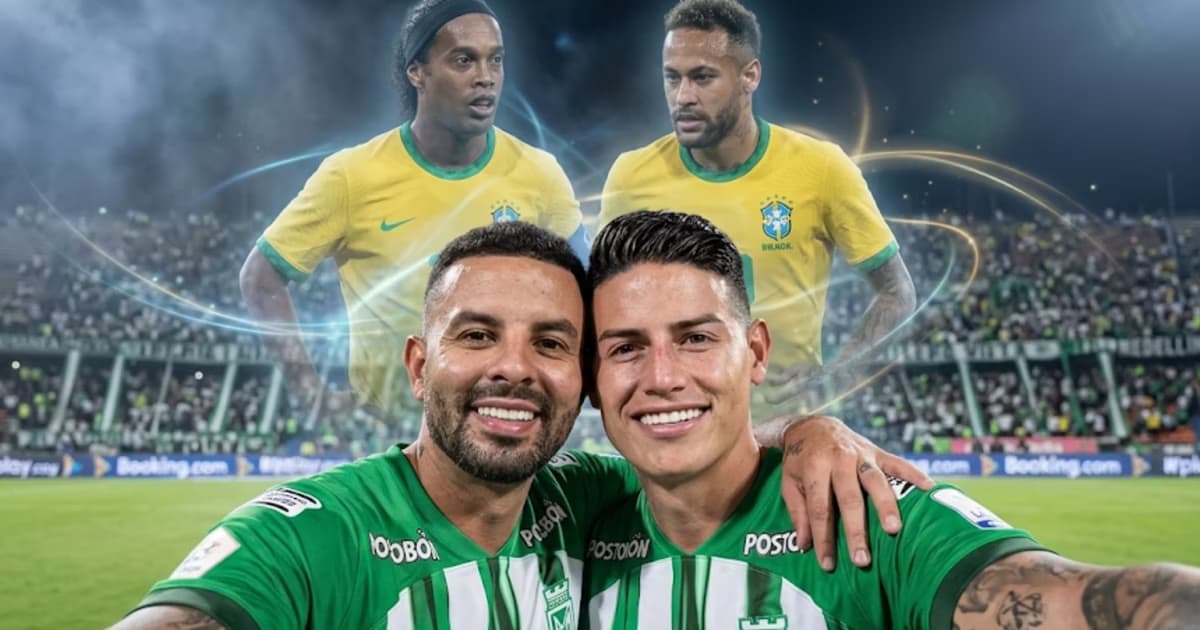 A lo Ronaldinho y Neymar, la jugada entre James y Cardona que hizo emocionar a Atlético Nacional
