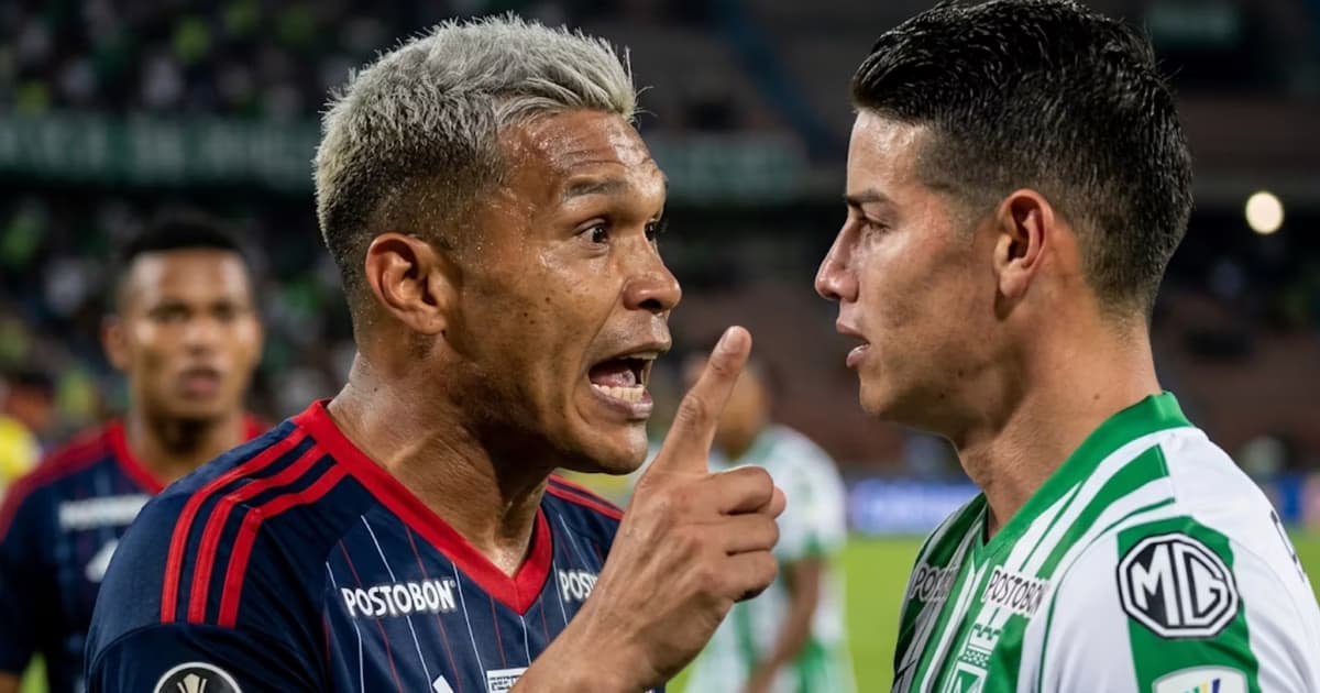 Teófilo encaró a James en el Nacional vs Junior, pero el '10' le ganó el duelo en cancha