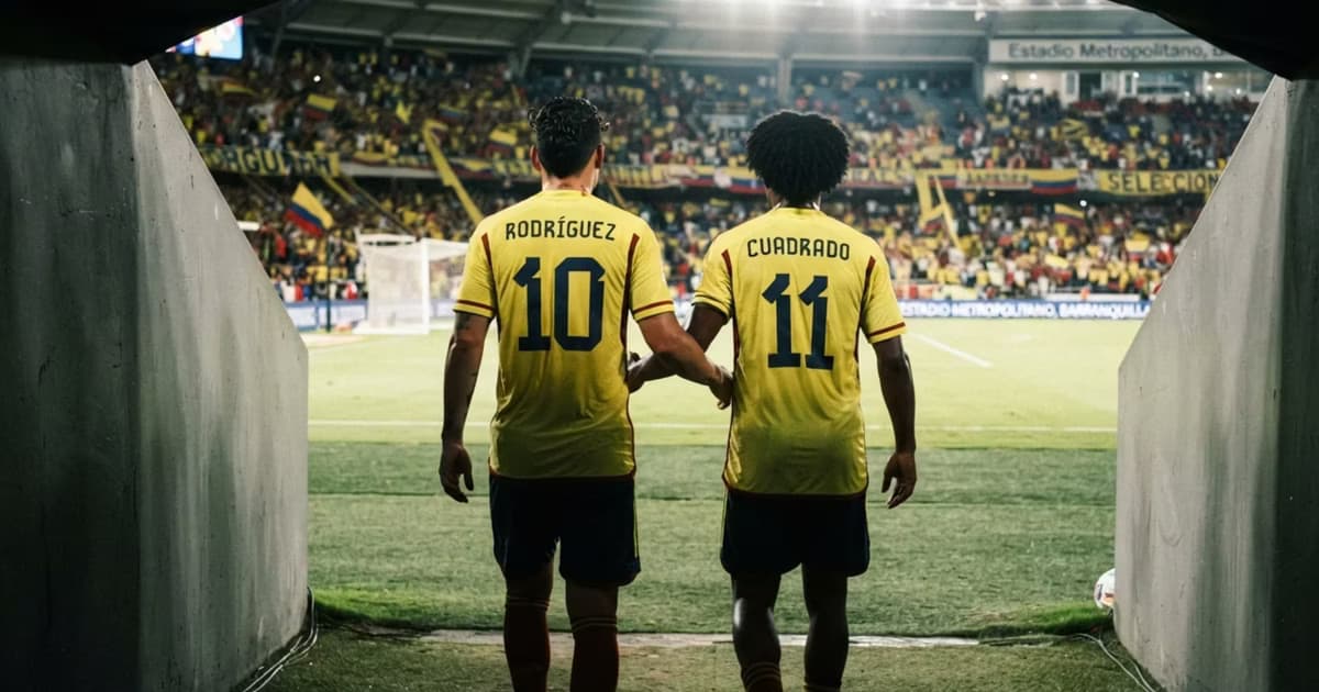 Juan Guillermo Cuadrado y James Rodríguez