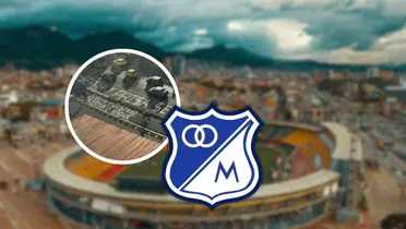 A horas de la serie de vuelta por Copa Colombia vs. Envigado, mira lo que hicieron los hinchas de Millos Foto: Captura de X, Escudoteca y Alcaldía de Bogotá