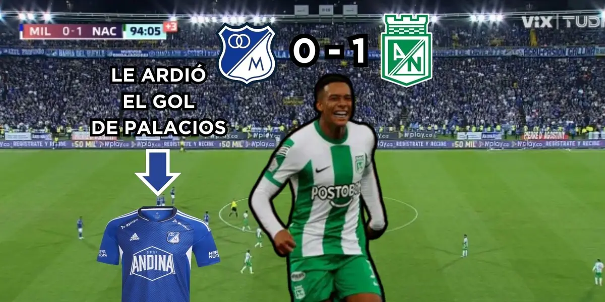 A un jugador de Millonarios FC le ardió ese gol de Brahian Palacios.