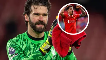 ¡Abrazo de campeones! La emoción de Alisson y Díaz tras la Premier. Foto: LFC