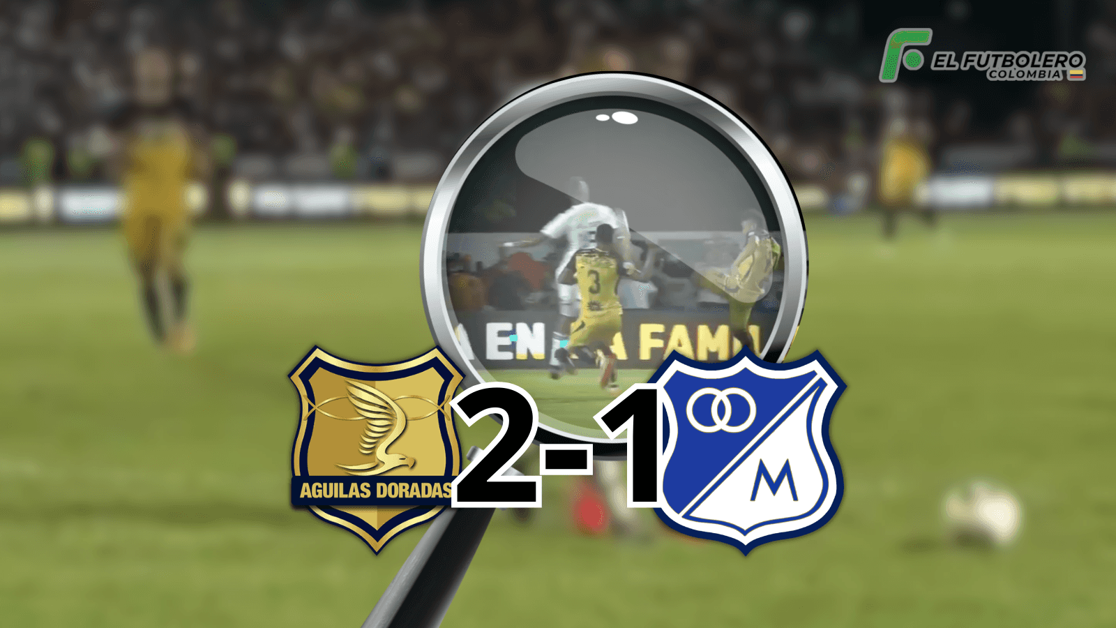 Águilas vs Millonarios Foto: Escudoteca PN y Captura de Win Sports