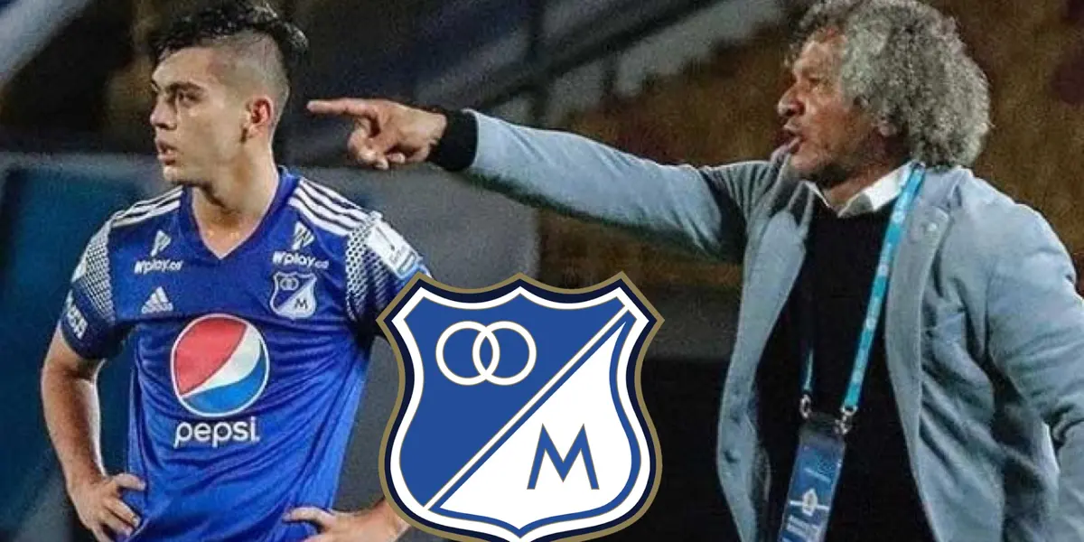 Alberto Gamero dando indicaciones en Millonarios