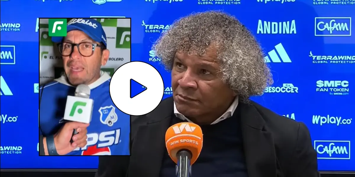 Alberto Gamero en rueda de prensa de Millonarios FC
