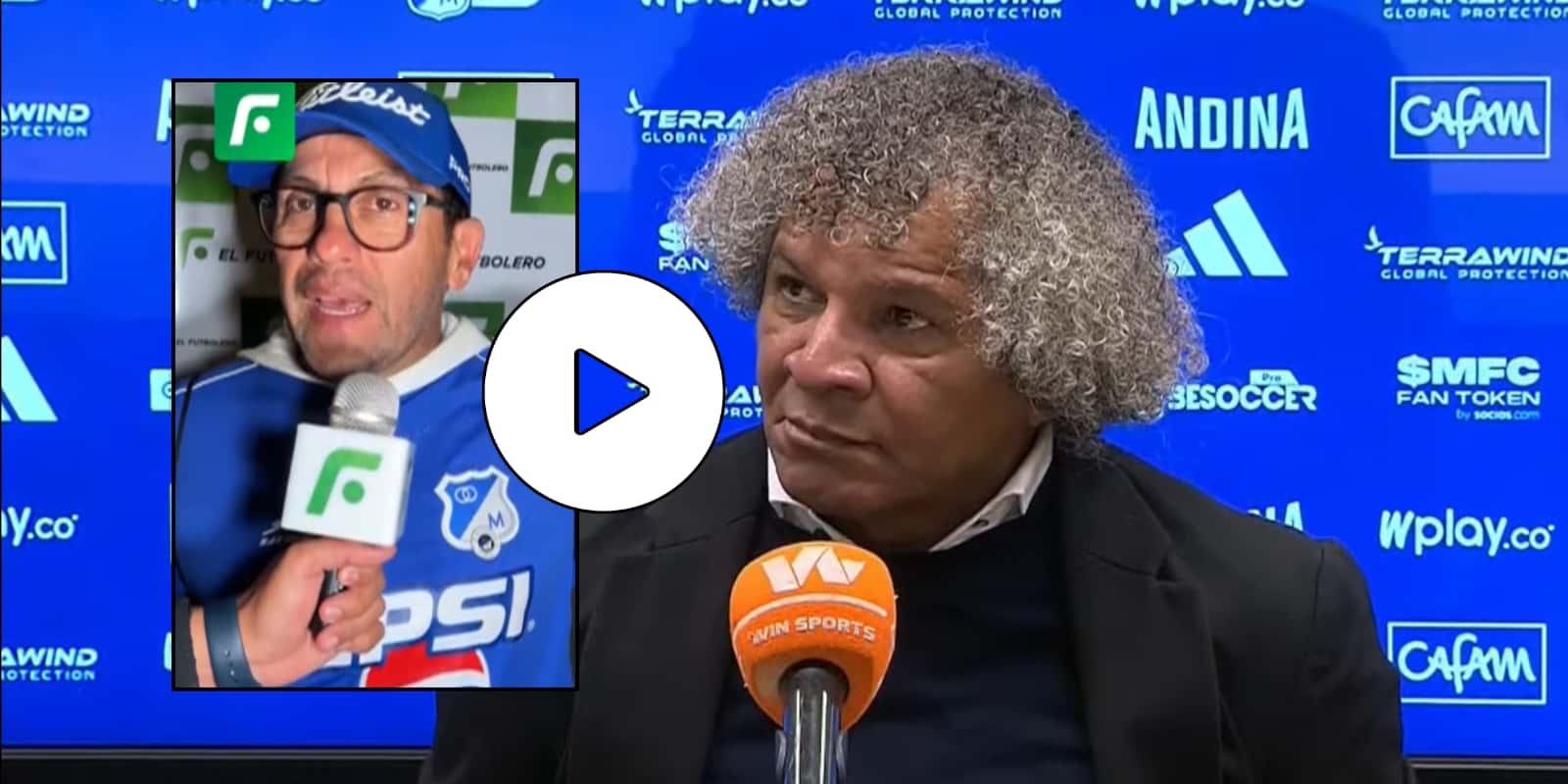 Alberto Gamero en rueda de prensa de Millonarios FC