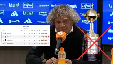Alberto Gamero en una rueda de prensa