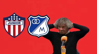 Alberto Gamero en una rueda de prensa de Millonarios FC